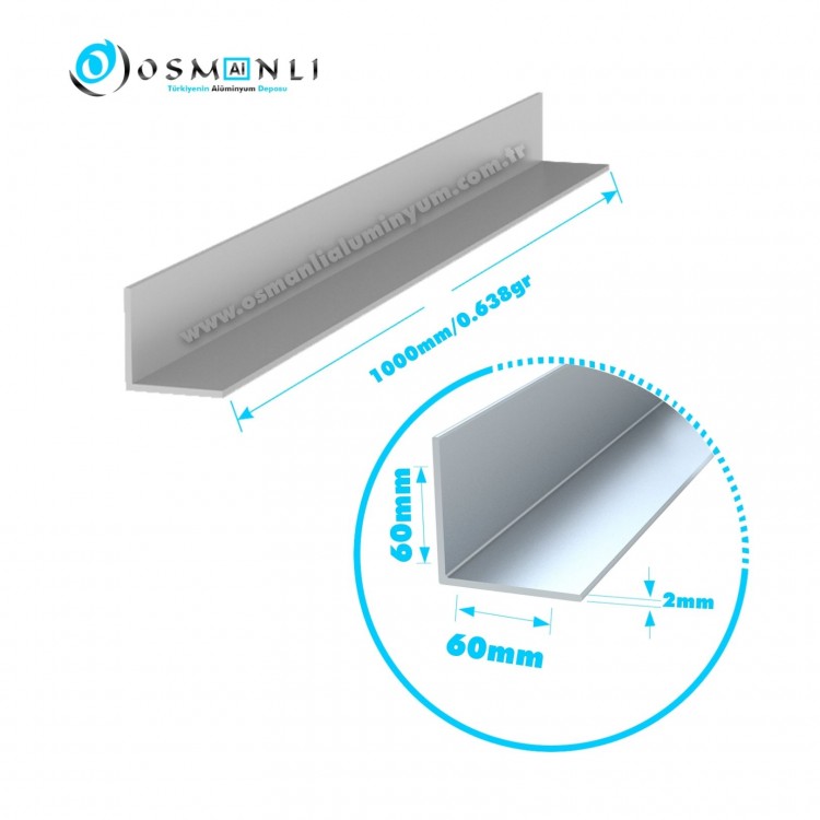 Alüminyum Köşebent 60x60x2mm