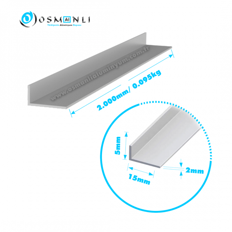 Alüminyum Köşebent 5x15x2mm