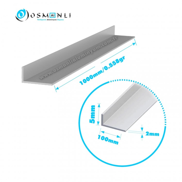 Alüminyum Köşebent 5x100x2mm